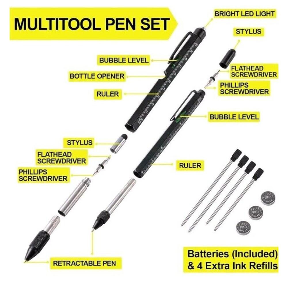 11‎ in 1 Multitool Pen with LED, screwdriver, Stylus, Level. Great Gift Idea. - Picture 3 of 7